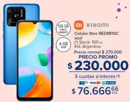 Carrefour Xiaomi Celular libre REDMI10C azul oferta