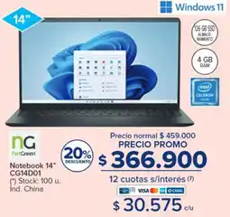 Carrefour Notebook 14" CG14D01 oferta