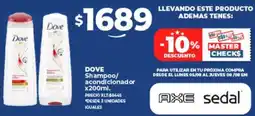 Supermayorista Vital DOVE Shampoo/ acondicionador x 200ml oferta