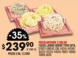 Coto FIDEOS LARGOS VARIOS TIPOS COTO oferta