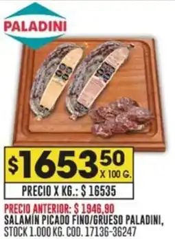 Coto PALADINI SALAMIN PICADO FINO/GRUESO oferta