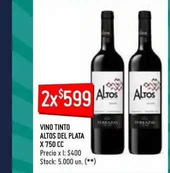 Walmart Vino Tinto Altos Del Plata x 750cc oferta