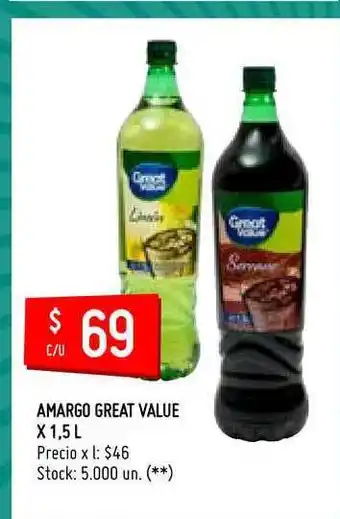 Walmart Amargo Great Value x 1.5 L oferta