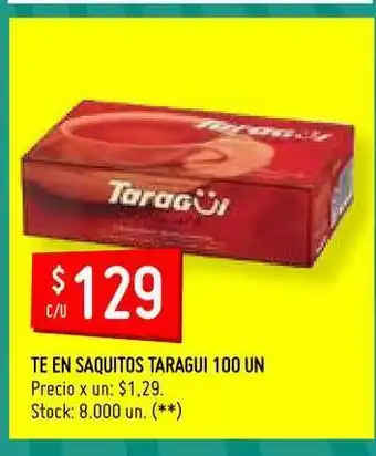 Walmart Te En Saquitos Taragui 100un oferta