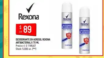 Walmart Desodorante En Aerosol Rexona Antibacteriasl x 75ml oferta
