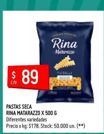 Pastas Seca Rina Matarazzo Diferentes Variedades x 500g