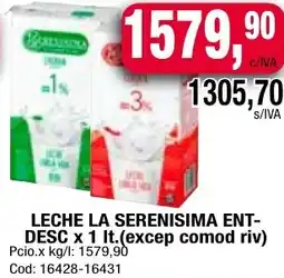 Maxiconsumo LECHE LA SERENISIMA ENT- DESC x 1It oferta