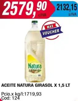 Maxiconsumo ACEITE NATURA GIRASOL X 1,5 LT oferta