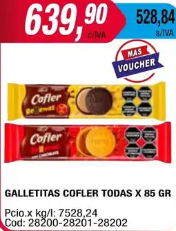 Maxiconsumo GALLETITAS COFLER TODAS X 85 GR oferta