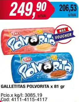 Maxiconsumo GALLETITAS POLVORITA x 81 gr oferta