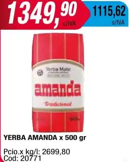 Maxiconsumo YERBA AMANDA x 500 gr oferta