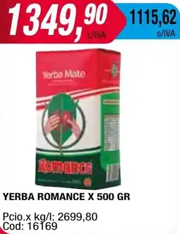 Maxiconsumo YERBA ROMANCE X 500 GR oferta