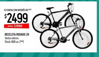 Walmart Bicicleta Rodado 26 Varios Colores oferta