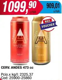 Maxiconsumo CERV. ANDES 473 cc oferta