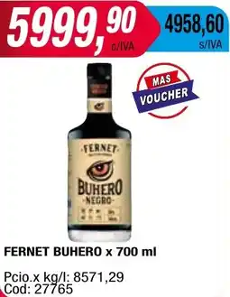 Maxiconsumo FERNET BUHERO x 700 ml oferta
