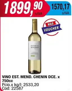 Maxiconsumo VINO EST. MEND. CHENIN DCE. X 750cc oferta