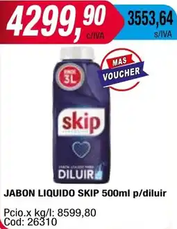 Maxiconsumo JABON LIQUIDO SKIP 500ml p/diluir oferta