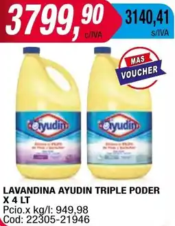 Maxiconsumo LAVANDINA AYUDIN TRIPLE PODER X 4 LT oferta