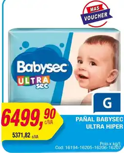 Maxiconsumo PAÑAL BABYSEC ULTRA HIPER oferta