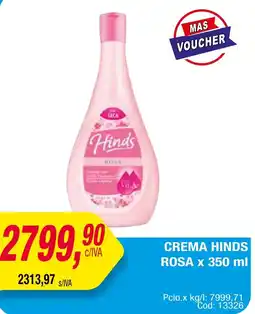 Maxiconsumo CREMA HINDS ROSA x 350 ml oferta