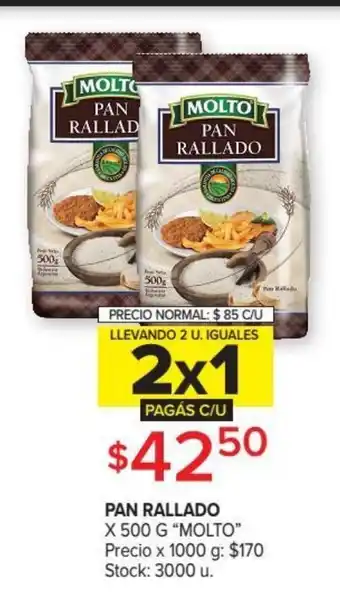 Carrefour Molto Pan Rallado x 500g oferta