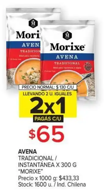 Carrefour Morixe Avena Tradicional / Instantanea x 300g oferta