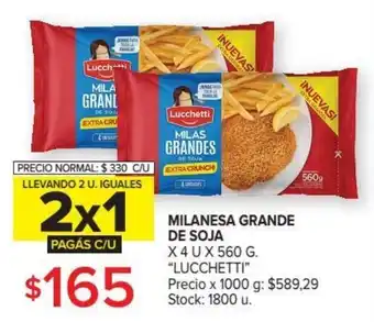 Carrefour Luchhetti Milanesa Grande De Soja x 4 U x 560g oferta