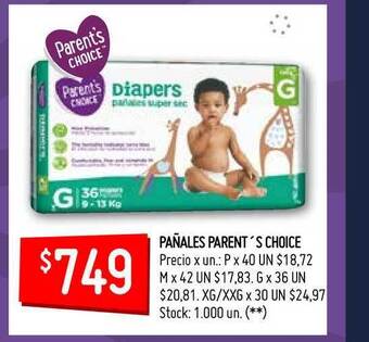 Walmart Pañales Parent's Choice oferta