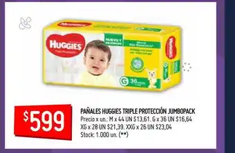 Walmart Pañales Huggies Triple Protecció, Jumbopack oferta