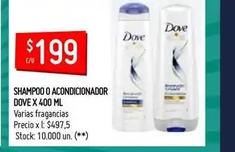 Walmart Shampoo O Acondicionador Dove 400ml Varias Fragancias oferta