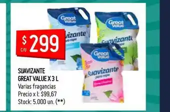 Walmart Suavizante Great Value 3L Varias Fragancias oferta