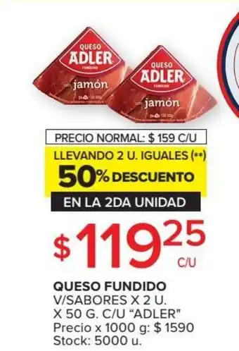 Carrefour Adler Queso Fundido V/Sabores x 2 U. x 50 g. c/u oferta