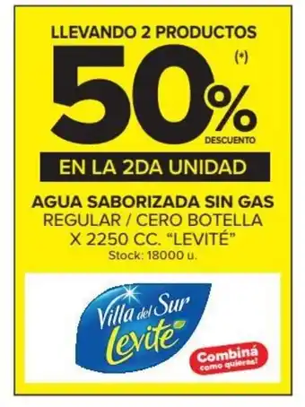 Carrefour Agua Saborizada Sin Gas Regular / Cero Botella x 2250 cc Levité oferta