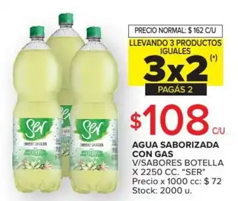 Carrefour Ser Agua Saborizada Con Gas V/Sabores Botella x 2250 cc oferta