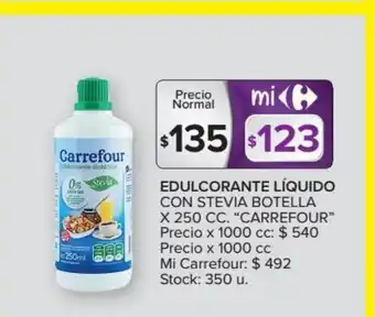 Carrefour Carrefour Edulcorante Líquido Con Stevia Botella x 250 cc oferta
