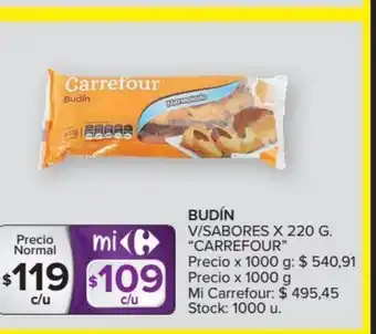 Carrefour Carrefour Budín V/Sabores x 220 g oferta