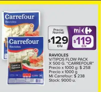 Carrefour Carrefour Ravioles V/ Tipos Flow Pack x 500g oferta