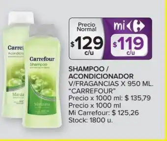 Carrefour Shampoo/Acondicionador V/Fragrancias x 950ml oferta