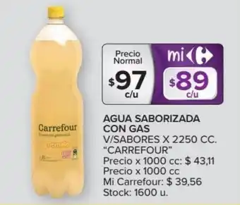Carrefour Agua Saborizada Con Gas V/Sabores x 2250cc Carrefour oferta