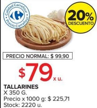 Carrefour Tallarines x 350g oferta