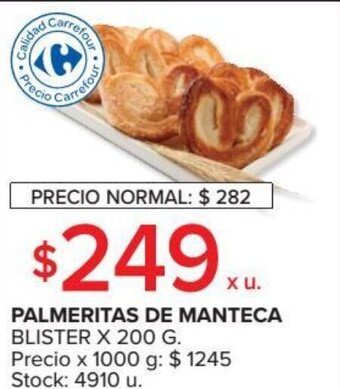 Carrefour Palmeritas de Manteca Blister x 200g oferta