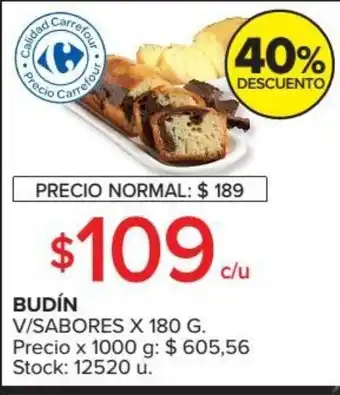 Carrefour Budín V/Sabores x 180g oferta