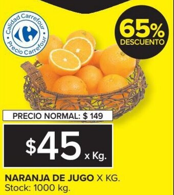 Carrefour Naranja De Jugo oferta