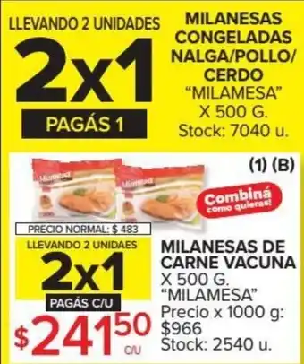 Carrefour Milanesas De Carne Vacuna x 500g oferta