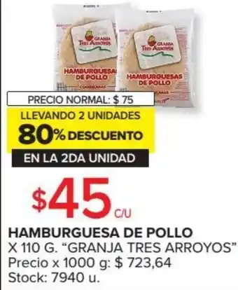 Carrefour Hamburguesa De Pollo x 110g oferta