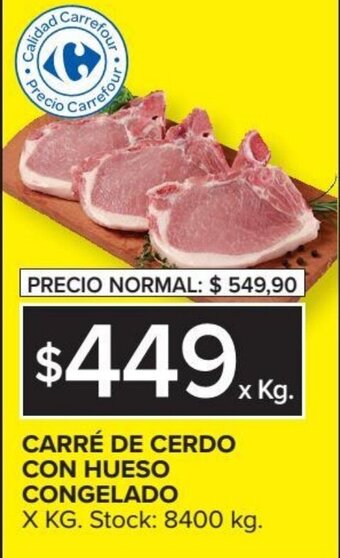 Carrefour Carré De Cerdo Con Hueso Congelado x kg oferta