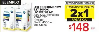 Carrefour LED Ecohome 12W E27 3000K HV 1CT/20 Ar oferta