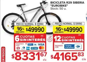 Carrefour Bicicleta R29 Siberia Eurobike oferta
