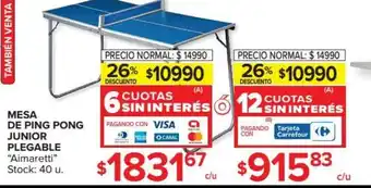 Carrefour Mesa De Ping Pong Junior Plegable Aimaretti oferta