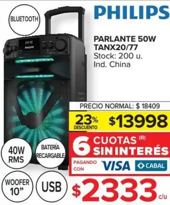 Carrefour Philips Parlante 50W Tanx20/77 oferta